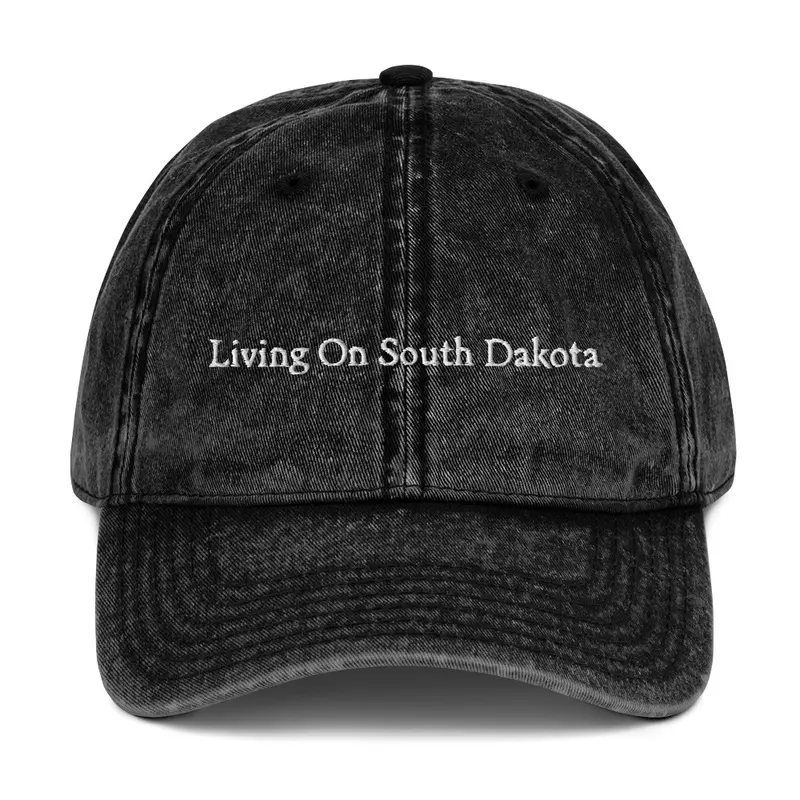 On South Dakota - Black Denim Dad Hat